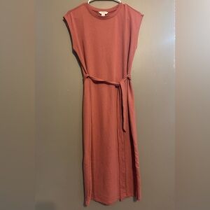 Joe Fresh dusty roseSheath Midi Dress Sleeveless Scoop Neck